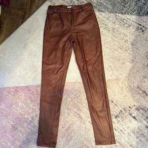 Leather brown pants